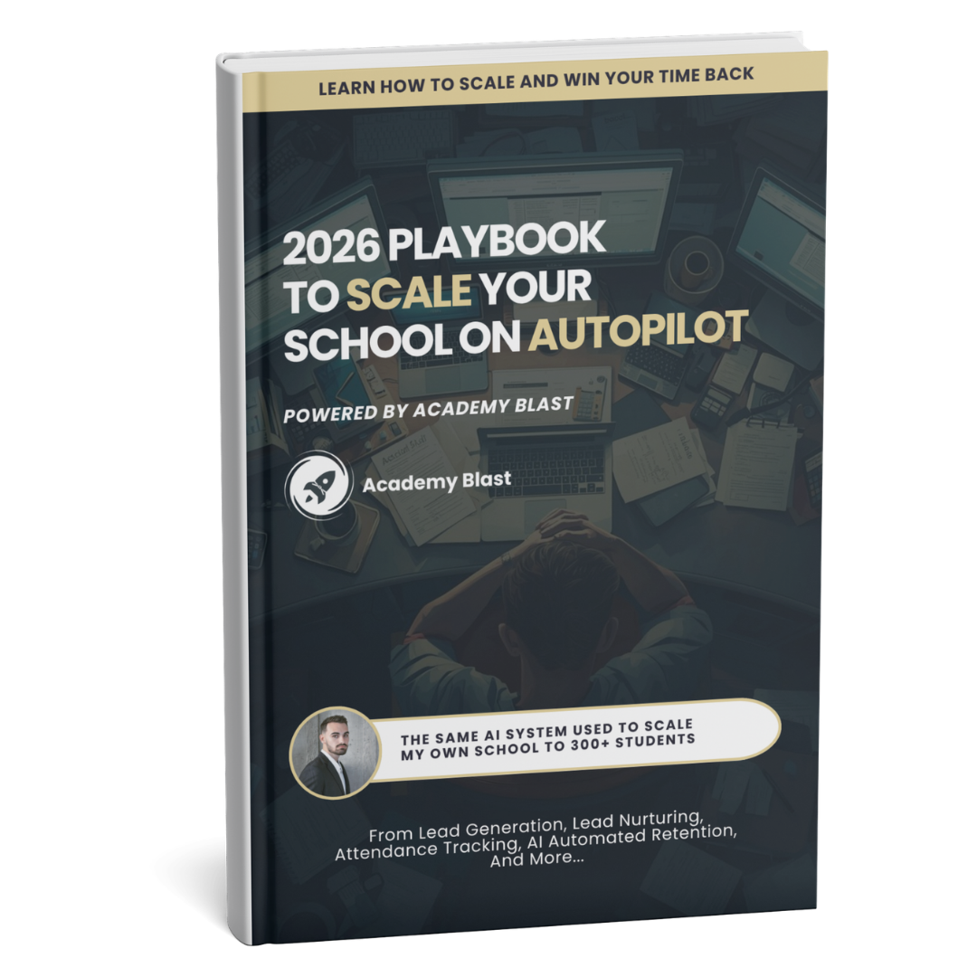 2026 Playbook To Scale Your School On Autopilot, free book by Academy Blast